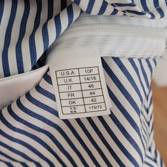 BROOKS BROTHERS Cotton Blue White Striped Peplum Top Size 10P - Picture 10 of 10